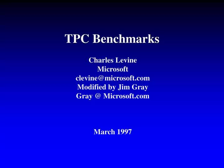 tpc benchmarks