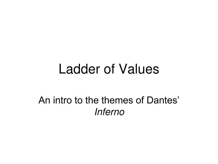 ladder of values
