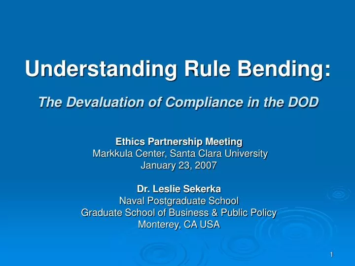 understanding rule bending the devaluation of compliance in the dod