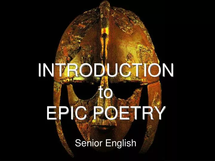 introduction to epic poetry