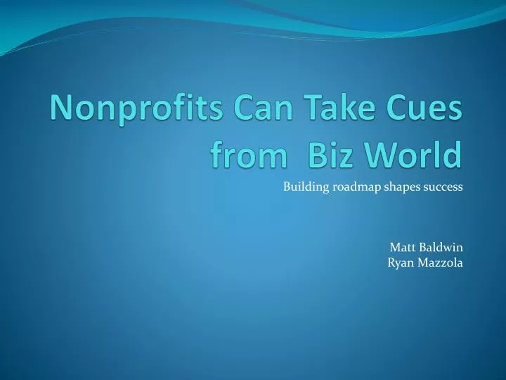 nonprofits can take cues from biz world