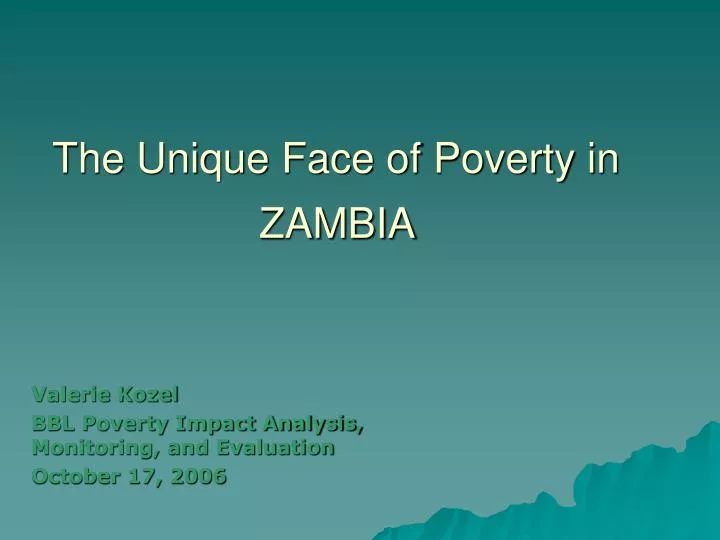 the unique face of poverty in zambia