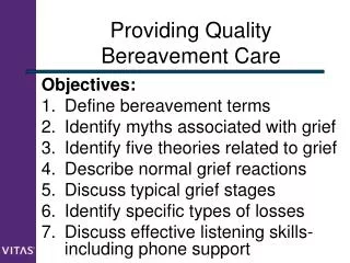 Providing Quality Bereavement Care