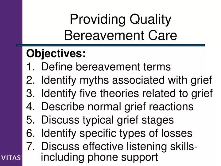 providing quality bereavement care