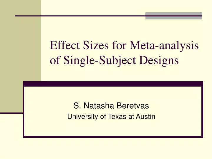 effect sizes for meta analysis of single subject designs