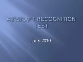 aircraft recognition test