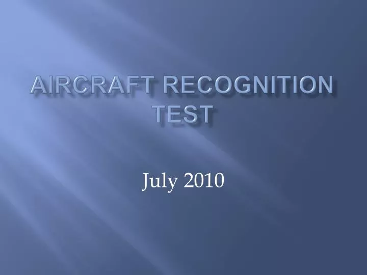 aircraft recognition test