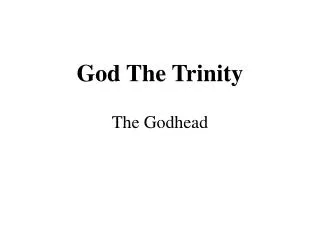 God The Trinity