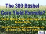 The 300 Bushel Corn Yield Formula? - slide 1