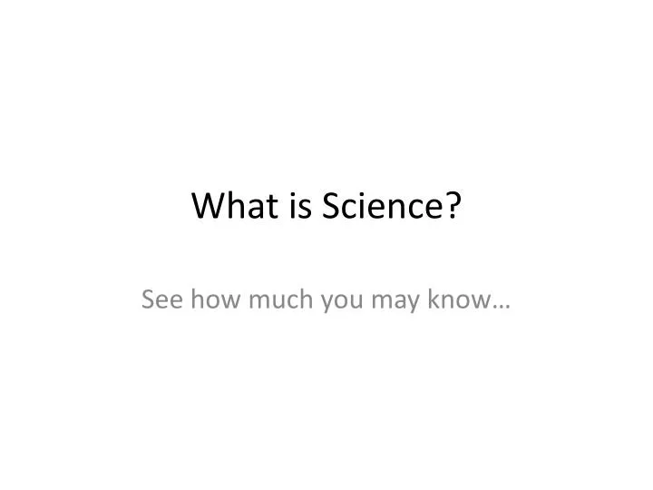 what is science