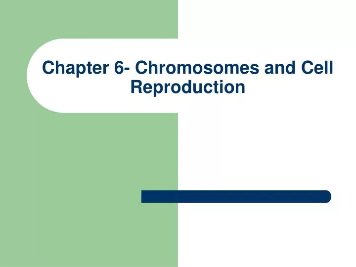 chapter 6 chromosomes and cell reproduction