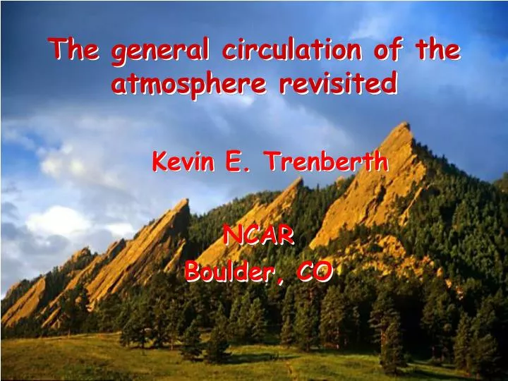 the general circulation of the atmosphere revisited