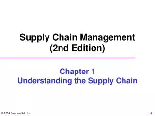 Supply Chain Management (2nd Edition)