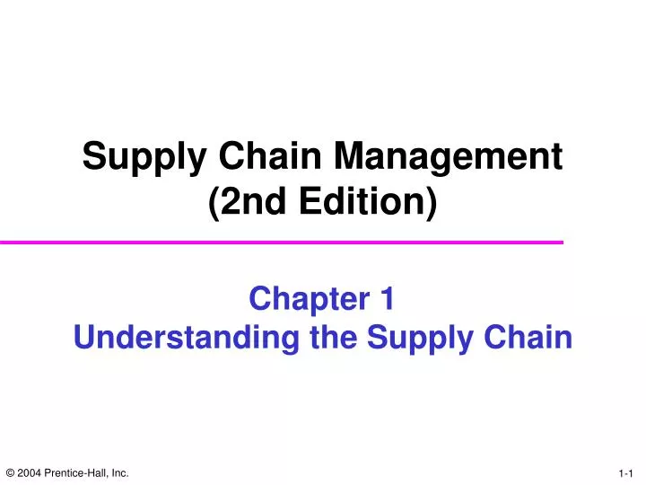 supply chain management 2nd edition