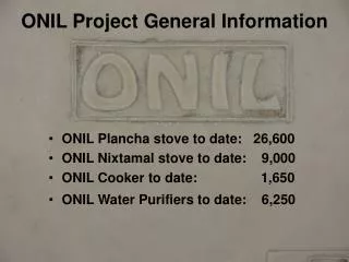 ONIL Project General Information