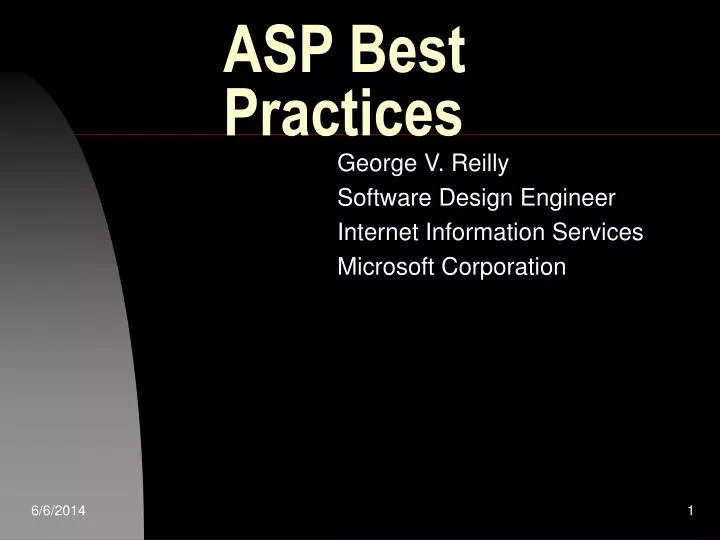 asp best practices