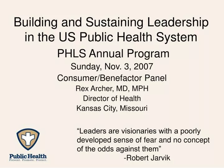 building and sustaining leadership in the us public health system