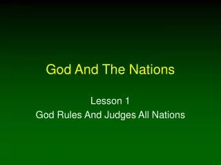 God And The Nations