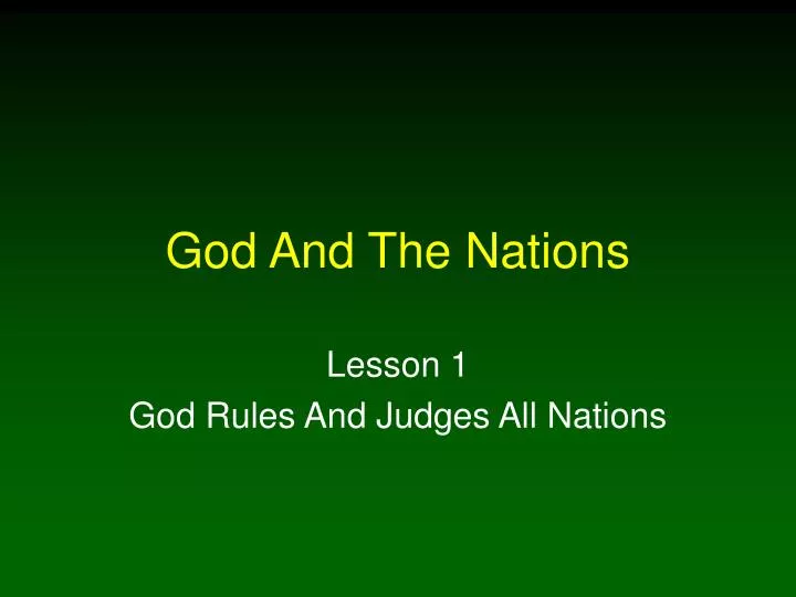 god and the nations