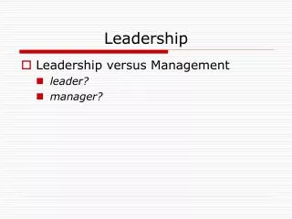 Leadership