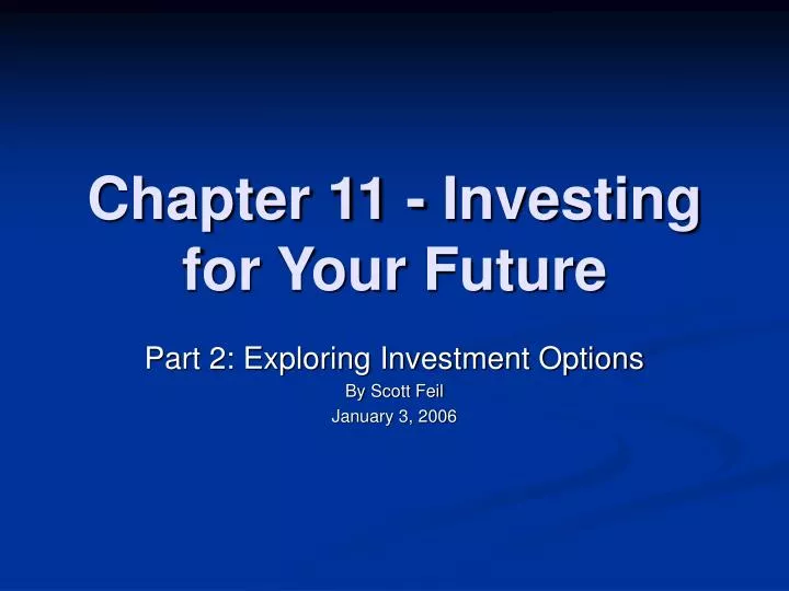 chapter 11 investing for your future