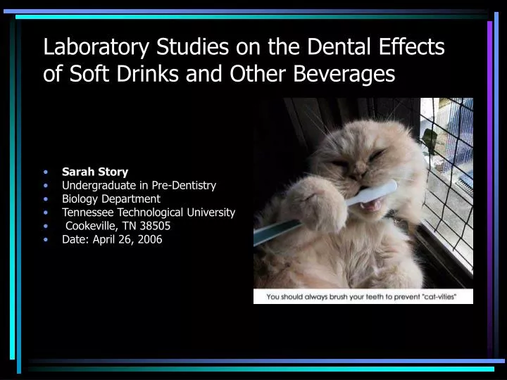 laboratory studies on the dental effects of soft drinks and other beverages