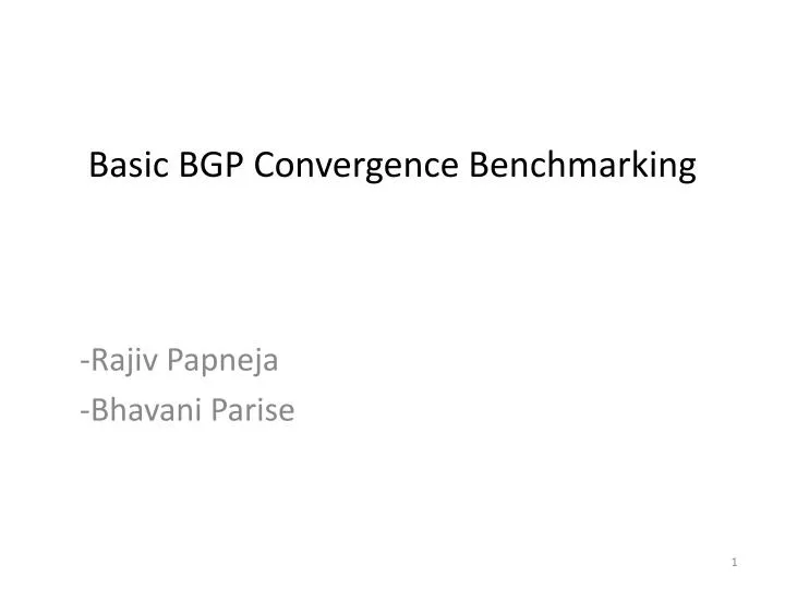 basic bgp convergence benchmarking