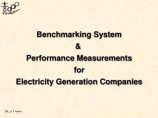 Benchmarking System &amp; Performance Measurements for Electricity Generation Companies