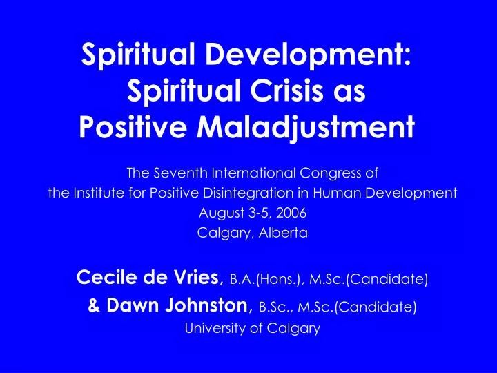 spiritual development spiritual crisis as positive maladjustment