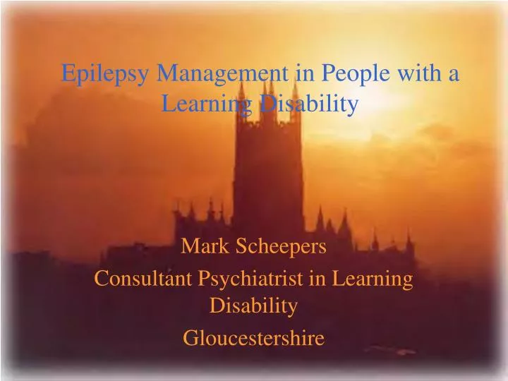 epilepsy management in people with a learning disability
