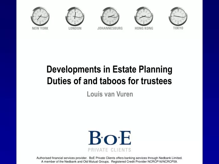 developments in estate planning duties of and taboos for trustees