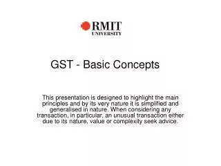 GST - Basic Concepts