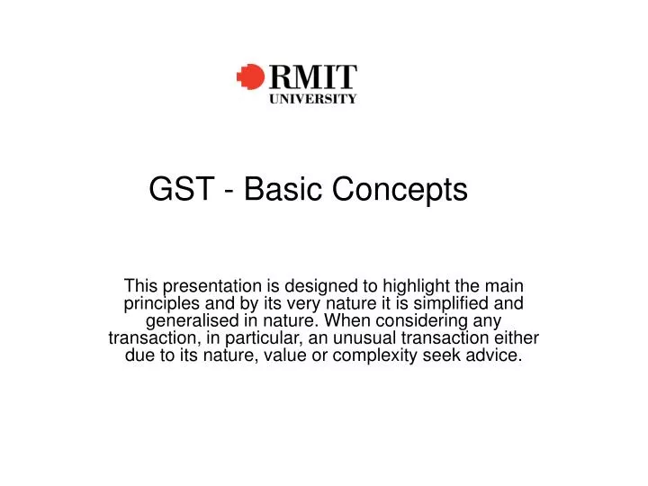 gst basic concepts