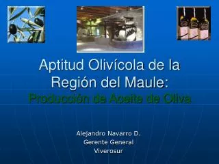 Aptitud Olivícola de la Región del Maule: Producción de Aceite de Oliva