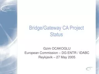 Bridge/Gateway CA Project Status