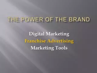 Digital Marketing Franchise Advertising Marketing Tools