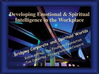 Developing Emotional &amp; Spiritual Intelligence in the Workplace