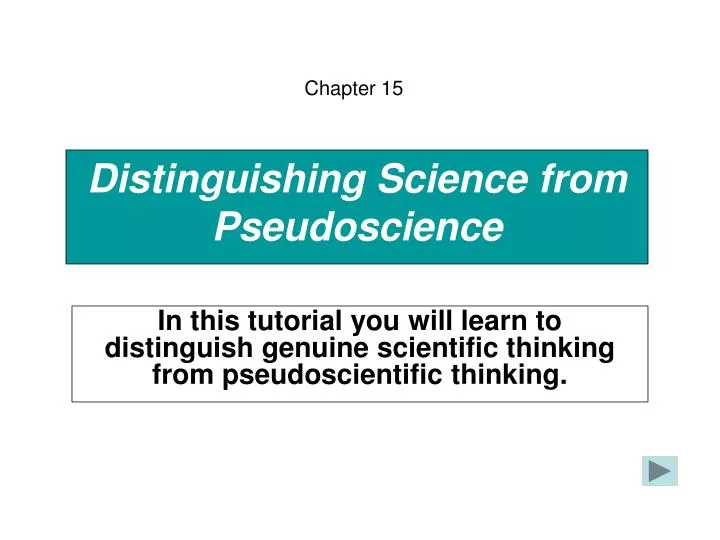 distinguishing science from pseudoscience