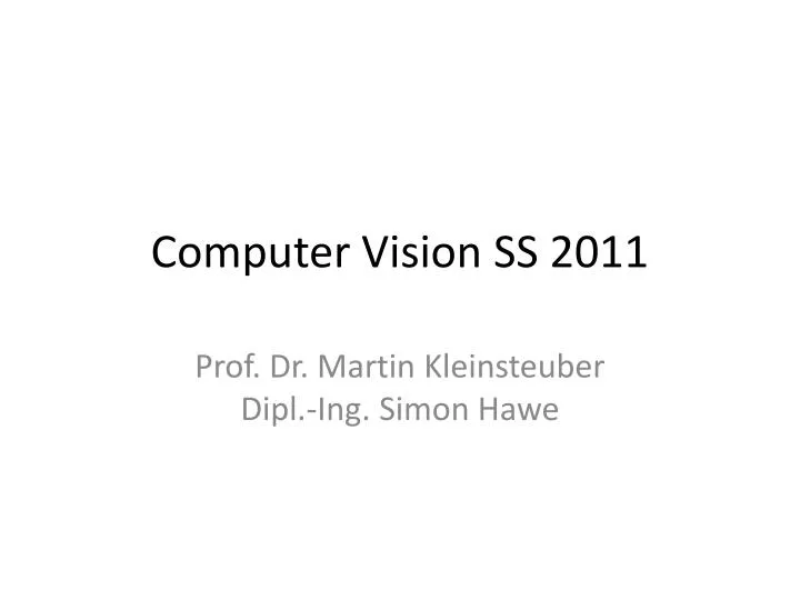 computer vision ss 2011