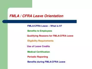 FMLA / CFRA Leave Orientation