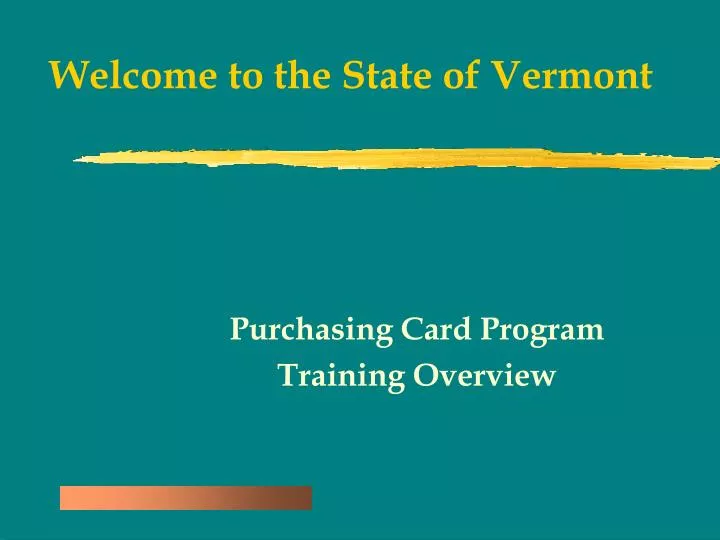 welcome to the state of vermont