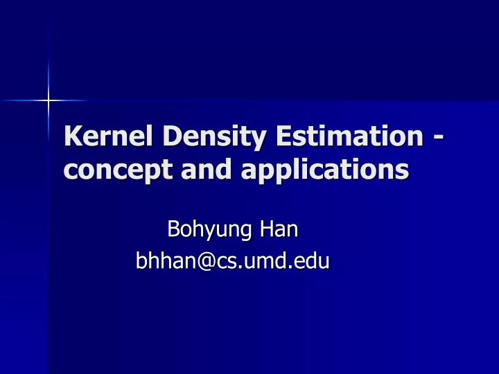 kernel density estimation concept and applications