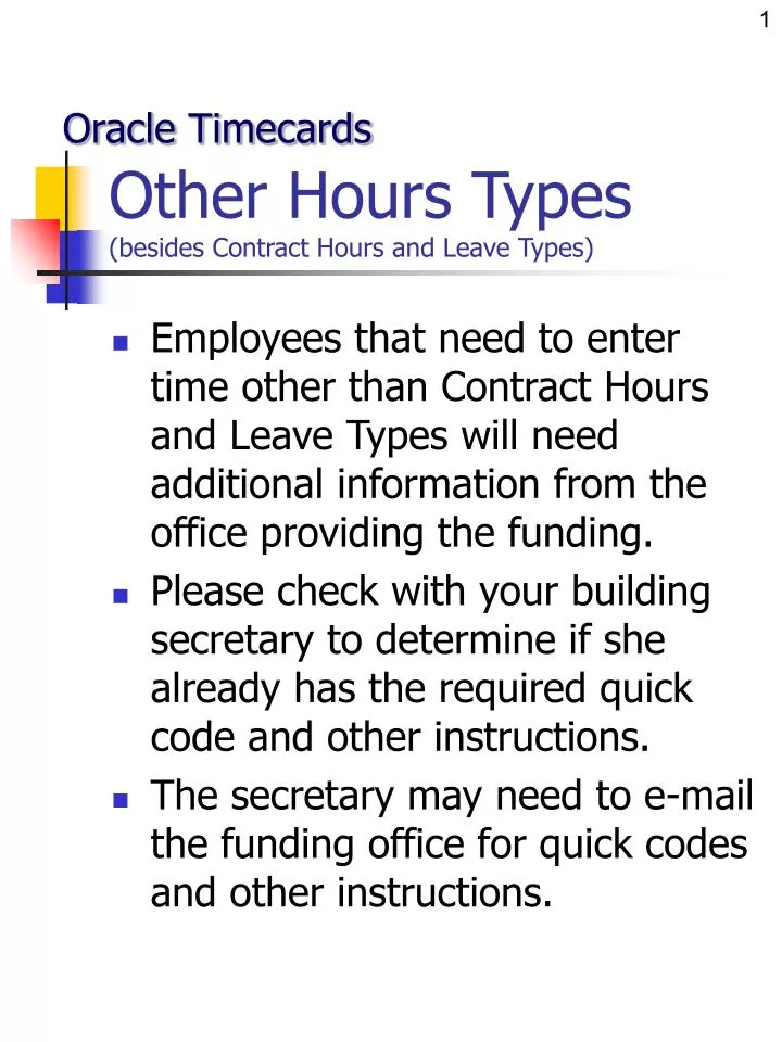 other hours types besides contract hours and leave types