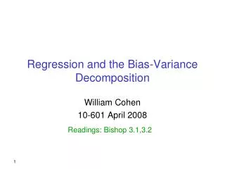 Regression and the Bias-Variance Decomposition