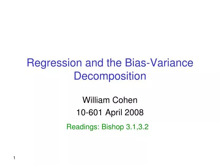 regression and the bias variance decomposition