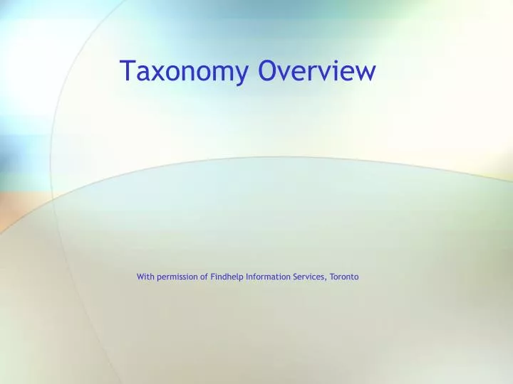 taxonomy overview