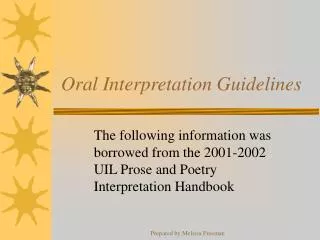 Oral Interpretation Guidelines