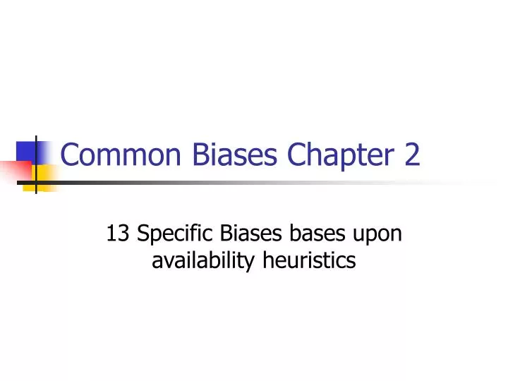 common biases chapter 2