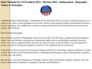 paul chehade for us president 2012 - election 2012 - indepen