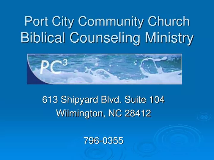 port city community church biblical counseling ministry